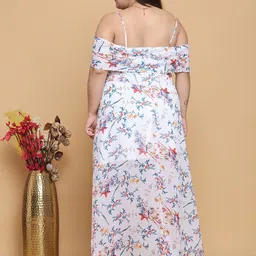 theRebelinme Women Plus Size Printed Layered A-Line Maxi Dress image 4