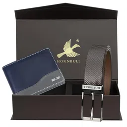 Hornbull Men Buttler Leather RFID Protected Navy Wallet & Brown Belt Accessory Gift Set-picture-31