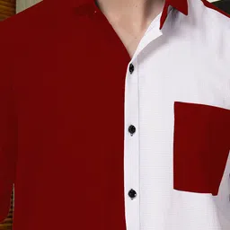 Metronaut Men Regular Fit Colourblocked Chest Pocket Spread Collar Long Sleeve Shirt image 4