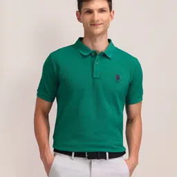 U.S. Polo Assn. Men Brand Logo Polo Collar Slim Fit Cotton T-shirt-picture-28