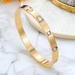 Jewels Galaxy Gold-Plated Crystals Studded Cuff Bracelet-image-53