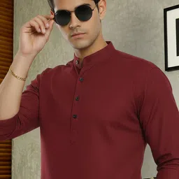 Moda Rapido Band Collar Long Sleeves A-Line Kurta image 3