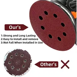 Sarrah 5 inch (125 mm), Grit Size 800, 1000, 1200, 1500 & 2000 Aluminium Oxide Adhesive Sanding Disc with 8 Holes for Orbital Sander (Pack of 30 Pcs) image 4