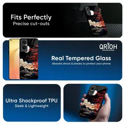 QRIOH Scarlet Serenity Printed Oppo F29 5G Glass Back Case Mobile Accessories image 4