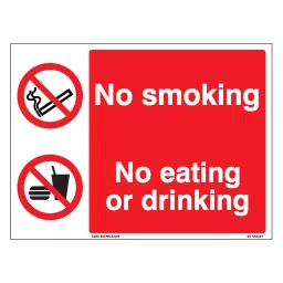 SUNSIGNS  No Smoking & NO Eating & No Drinking Signage Size 200x150 mm HP Print + Vinyl + Acrylic Sandwich, SS0247-picture-35