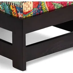 Ikiriya 2-Pcs Yellow & Brown PrintedWooden Stools image 2