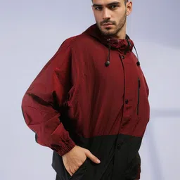 The Roadster Lifestyle Co. Colourblocked Hooded Windcheater Tailored Jacket image 4