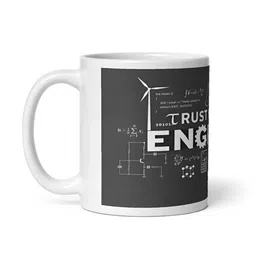 Mr UVD White & Black Trust Me I'm Engineer Printed Ceramic Mug - 350 ml-image-19