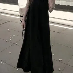 Outzidr Women Solid Round Neck Regular Maxi Dress image 2