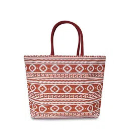 earthbags Geometric Printed Structured Tote Bag image 4