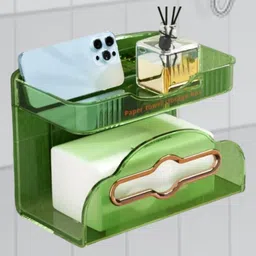 FunBlast Multipurpose Napkin Holder with Rack for Washroom - Pack of 1 Green-picture-18