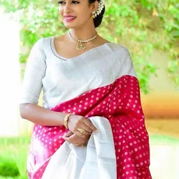 Moda Rapido Polka Dot Silk Blend Banarasi Saree-picture-27