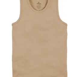 Kiddopanti Cotton Knit Pack Of 3 Sleeveless Solid Vests - Multi Colour image 4