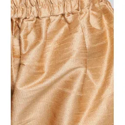 Vastramay Full Sleeves Solid Coordinating Kurta & Pyjama With Rose Motif Designed Nehru Jacket Set - Black & Gold image 5