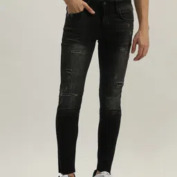 Antony Morato Men Cotton Super Skinny Fit Mildly Distressed Jeans-picture-15