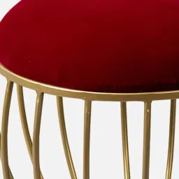 nestroots Lush Fabric Foot Stool In Maroon Color image 5