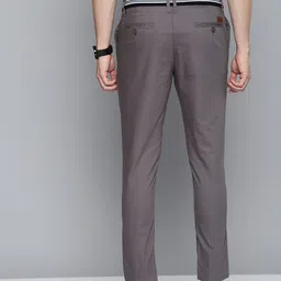 Mast & Harbour Men Grey Pure Cotton Solid Chinos Trousers image 4