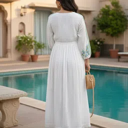 ZUMMER Floral Embroidered Fit & Flare Maxi Dress image 5