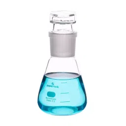 Supertek Conical Flask With Interchangeable Hollow Stopper, Capacity 25 ml, 15.260.0025 (Pack of 10) image 1