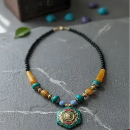 PANASH Gold-Plated Artificial Beaded Antique Necklace-image-30