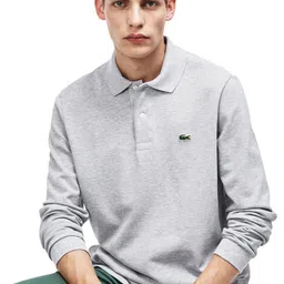 Lacoste Men Grey Solid Classic Fit Polo-picture-55