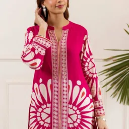 Swibona Printed Mandarin Collar Tunic & Palazzos Co-Ords image 4