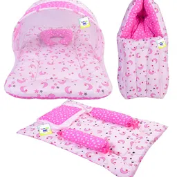 Babytoons Combo of Baby Bed with Net | Carry Bag | 4 Pcs Bedding Set(0-6 Months)-picture-13