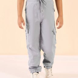 stylobug Stylo Bug Cotton Solid Cargo Pants - Grey-picture-37