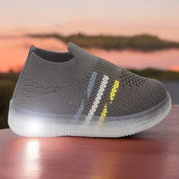Lil Lollipop Mesh Detailed LED Shoes - Grey-picture-31