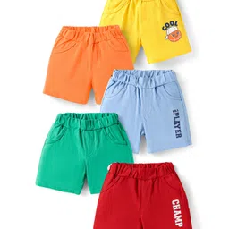 Doodle Poodle 100% Cotton Knit Knee Length Printed Shorts Pack of 5 - Multicolor-picture-20