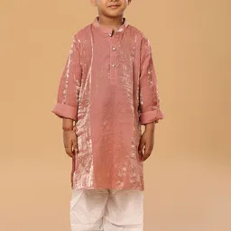 The Mini Trunk Boys Beads And Stones Mandarin Collar Kurta With Trousers image 2