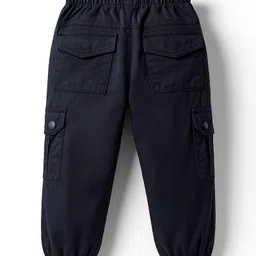 JASH KIDS Cotton Woven Full Length Trouser Pant With Cargo Pocket - Navy Blue image 2