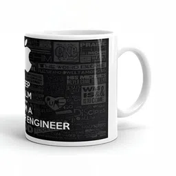 Mr UVD White, Grey & Black Typography Printed Ceramic Glossy Mugs 350 ml image 4