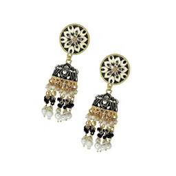 FEMMIBELLA Gold Plated Dome Shaped Jhumkas Earrings image 4