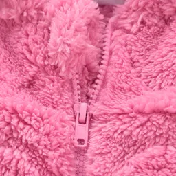 Mark & Mia Full Sleeves Hooded Fur Winter Wear Romper With Heart Design - Fuchsia image 4