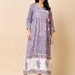 RANGRIWAZ Ethnic Motifs Print Formal Fit & Flare Maxi Dress-picture-25