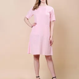 MODA-Q Women Solid A-Line Dress-image-13