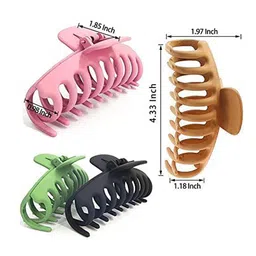 SH FSN Set of 6 Women Matt Finished Comb Shape Hair Claw Clip image 4