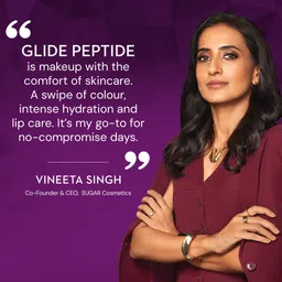 sugar cosmetics Glide Peptide Serum Lipstick | Hyaluronic Acid & Vitamin E | Velvet Matte Finish image 5