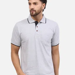 ALARM Men Solid Polo Collar Cotton T-shirt-picture-39