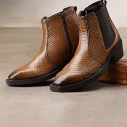 Bxxy Men's Textured 2-Inch Heel Height Increasing Chelsea Boots-picture-39