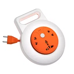 Elleys 2 Pin Extenion Board Ollo 3 Socket 6 A Current 4.2 m Cable Length Orange & White-picture-25