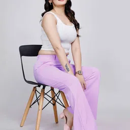 NU CLOTHS Women Relaxed Flared High-Rise Pleated Trousers-picture-22