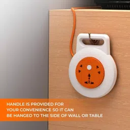 Elleys 3 Pin Extenion Board Ollo 3 Socket 6 A Current 4 m Cable Length Orange & White image 5