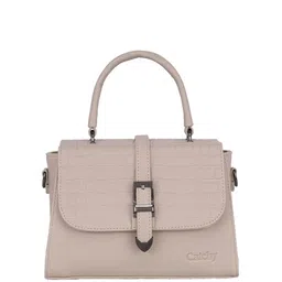 CATCHY Women Textured Structured Buckle Detail Satchel Bag-picture-42