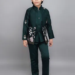 BAESD Boys Sequins Embellished & Floral Embroidered Sherwani Set-picture-23