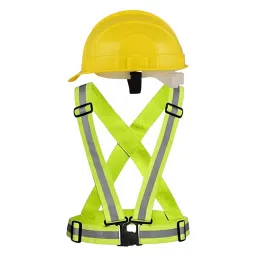 Rahul Professionals High Visibility Polyethylene and Plastic Yellow & Green Safety Helmet & Vest Belt Jacket Combo Free Size (Pack of 6)-picture-29
