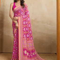HERE&NOW Floral Pure Georgette Saree image 2