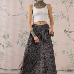 InWeave Floral Printed Flared Maxi Skirt image 5