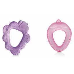 BeeBaby Fruit Strawberry & Grapes Teethers BPA Free. Cooling Water Filled Baby Teether with Carry Case for Babies Soothes Infants Gums Pack of 2 - Pink & Violet-image-73